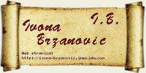 Ivona Brzanović vizit kartica